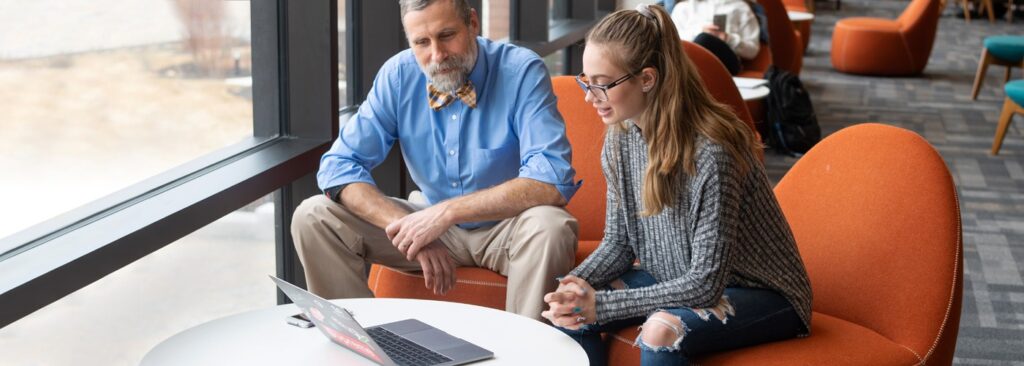 Student meeting with advisor.